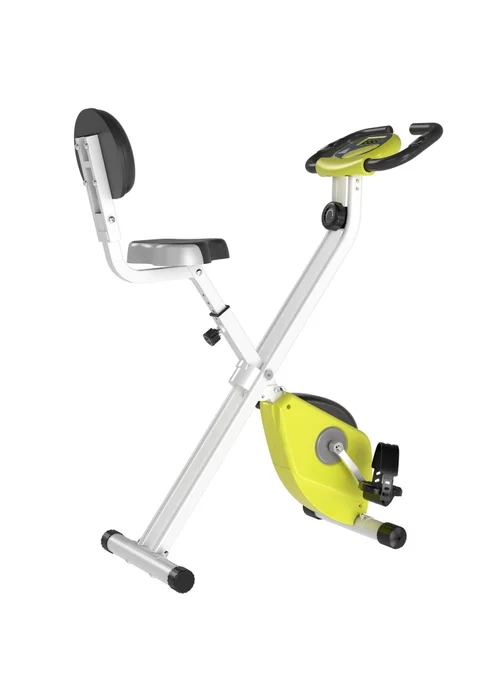 HOMCOM Yellow Magnetic Resistance Exercise Bike Foldable LCD Adjustable Seat - One Size Image 1
