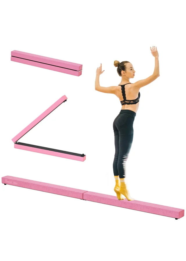HOMCOM Balance Beam Trainer Fold Performance Gymnastics Suede Home