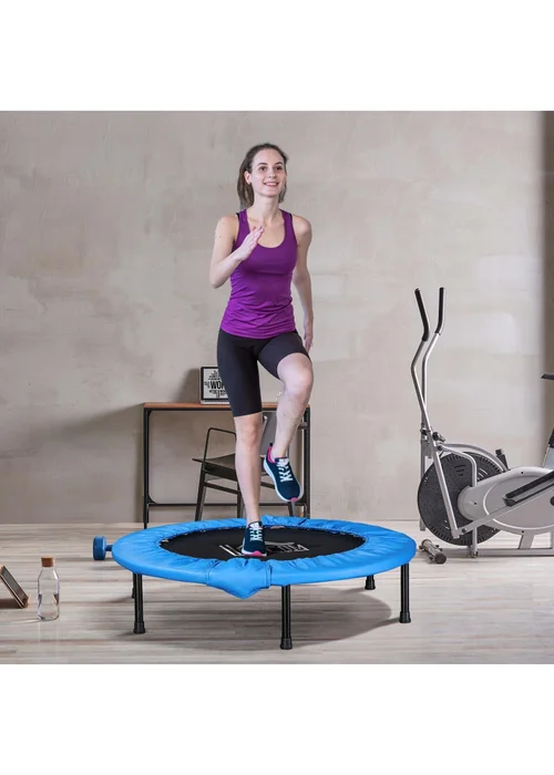 HOMCOM Fitness Trampoline Exercise Max Load Blue - One Size Image 2