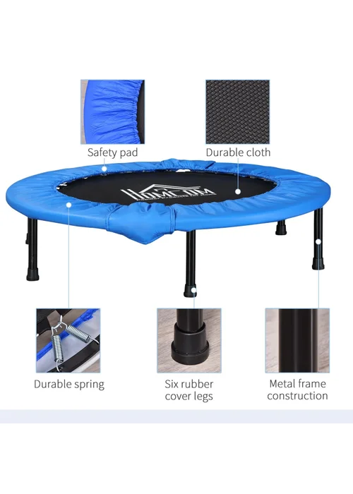 HOMCOM Fitness Trampoline Exercise Max Load Blue - One Size Image 4