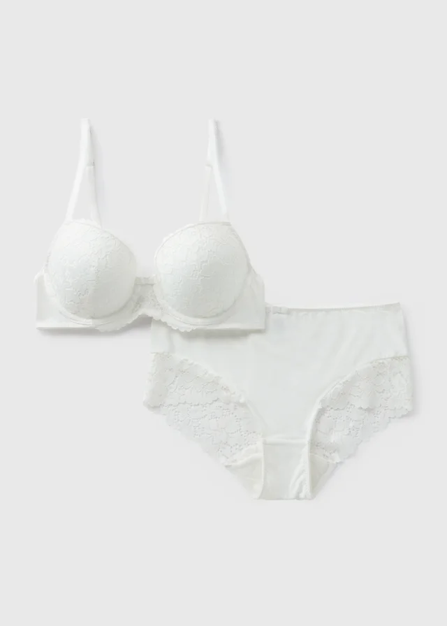 White Lace Detail Midi Knickers