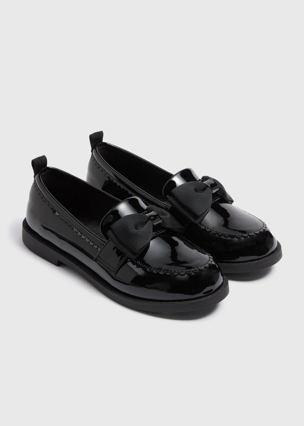 Girls Black Bow Loafer School Shoes (Younger 10-Older 5) - Size 10 Infants Image 1