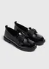 Girls Black Bow Loafer School Shoes (Younger 10-Older 5) - Size 10 Infants Image 1