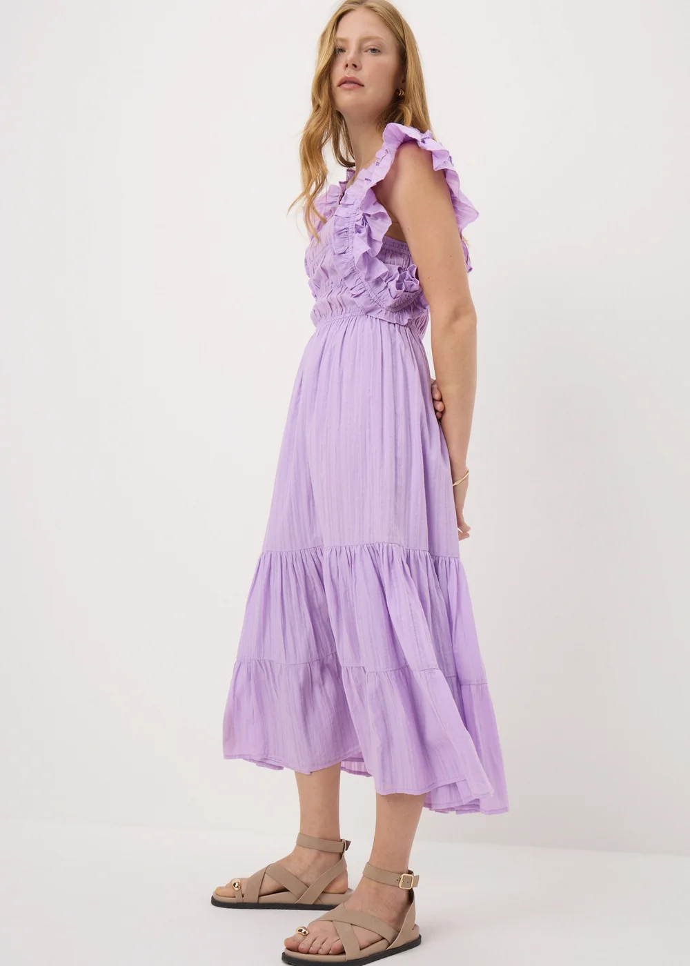 Lilac Frill Midi Dress - Size 18 Image 1
