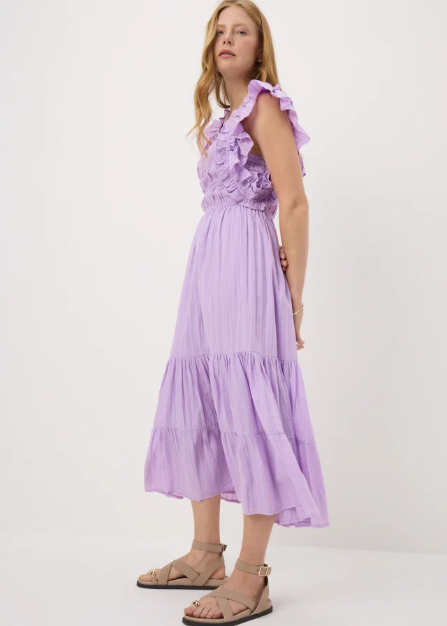 Lilac Frill Midi Dress