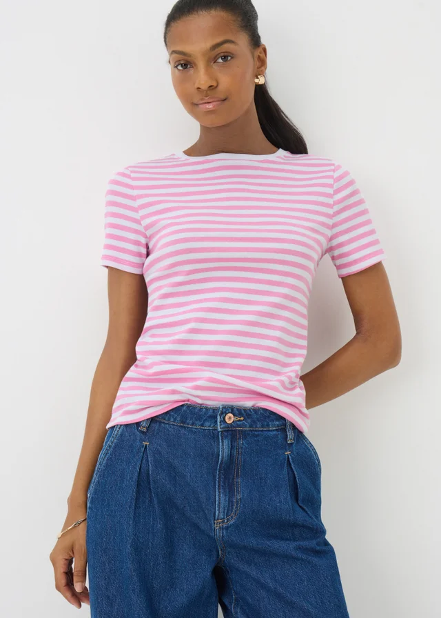 Pink Stripe Fitted T-Shirt