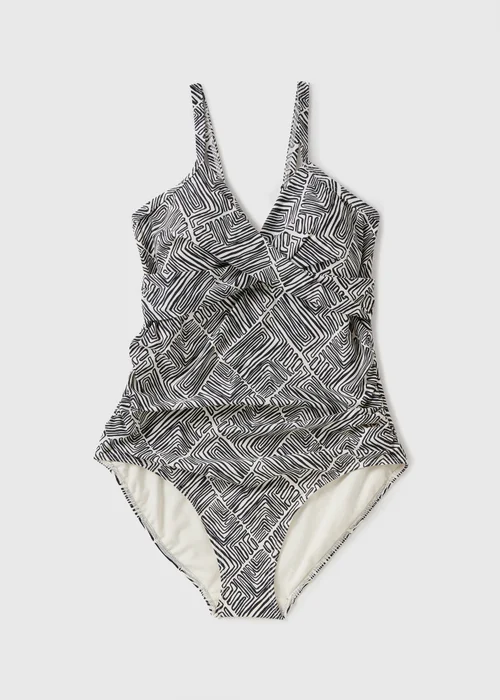 Black Mono Abstract Shapewear Swimsuit - Size 26 Image 3