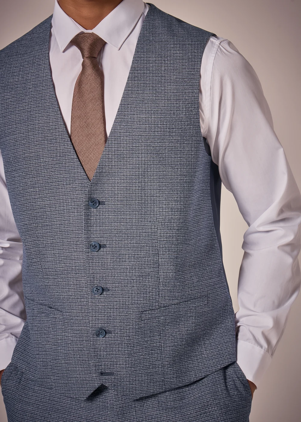 Taylor & Wright Burford Blue Waistcoat - Small Image 3