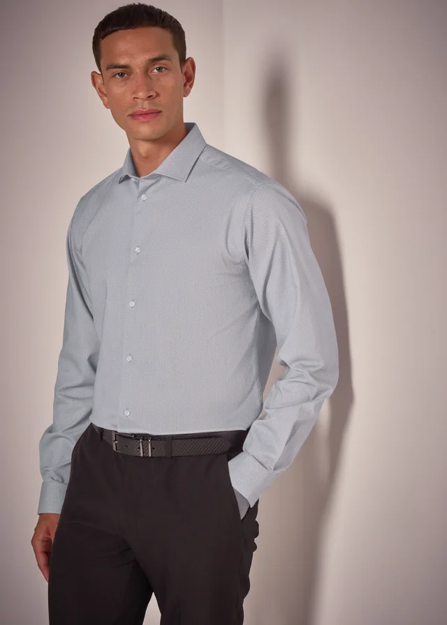 Taylor & Wright Grey Diamond Regular Fit Shirt