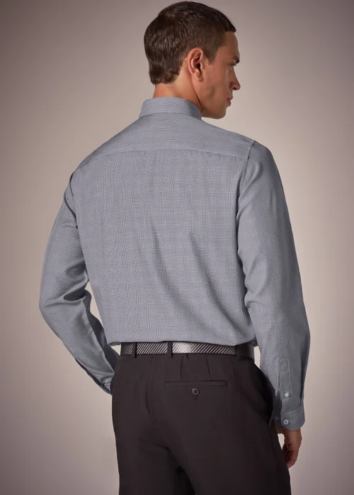Taylor & Wright Grey Check Regular Fit Shirt - Small Image 3