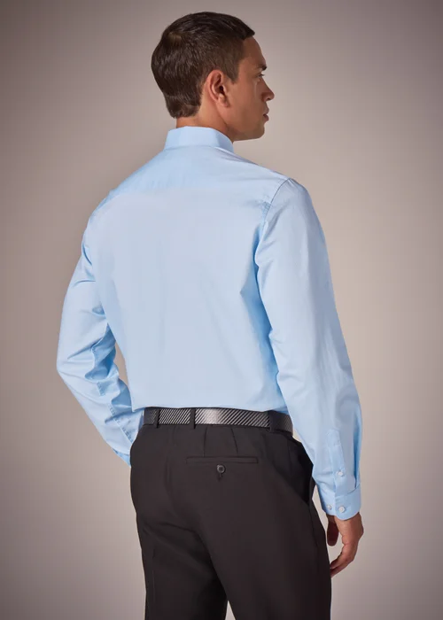 Taylor & Wright Blue Herringbone Regular Fit Shirt - Medium Image 3