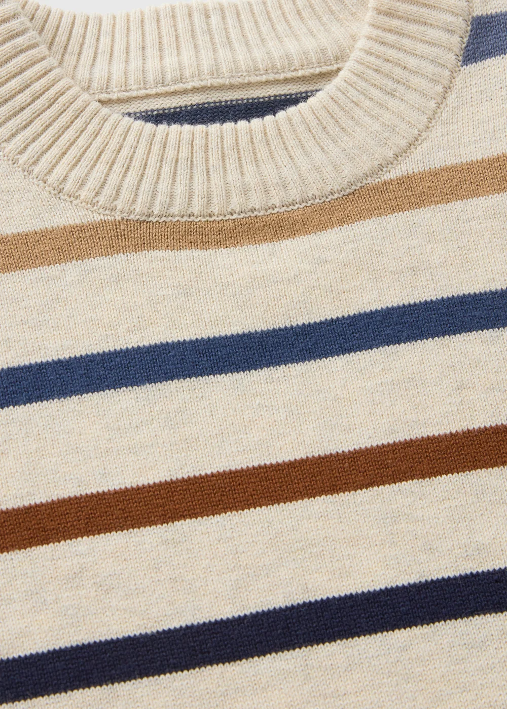 Boys Cream Stripe Knit Jumper (1-7yrs) - 1 half year to 2 Image 2