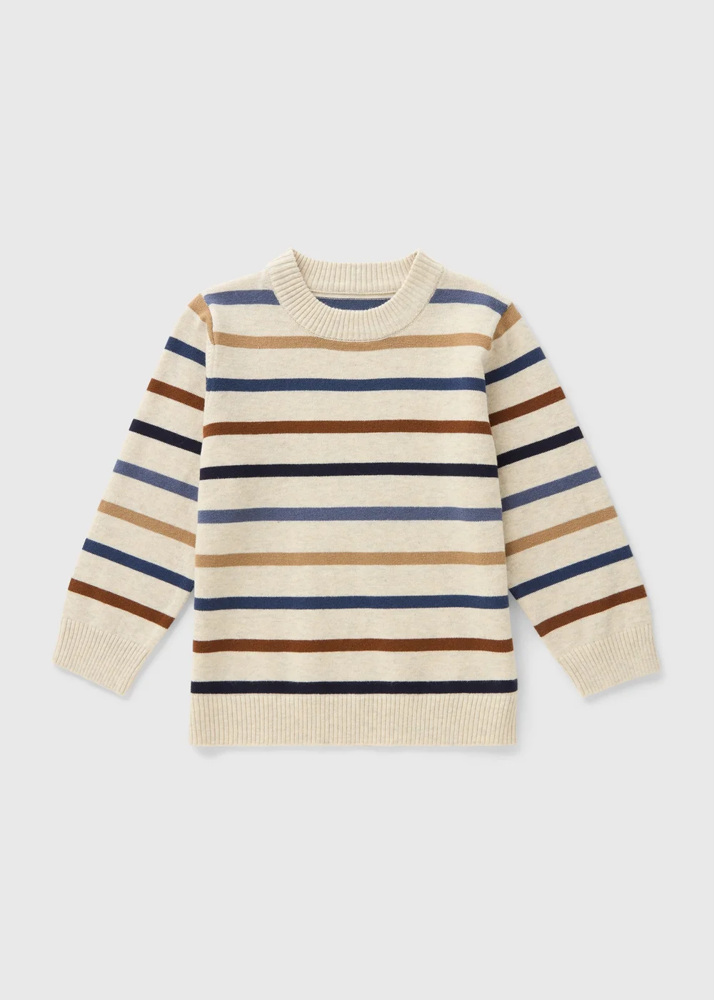 Boys Cream Stripe Knit Jumper (1-7yrs) - 1 half year to 2 Image 1