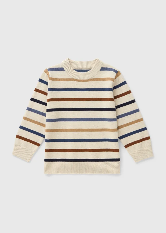 Boys Cream Stripe Knit Jumper (1-7yrs)