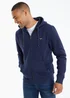 Threadbare Navy Cotton Blend Tangerine Zip Through Hoodie - Small Image 1
