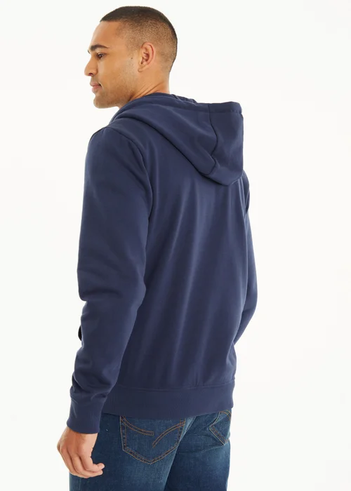 Threadbare Navy Cotton Blend Tangerine Zip Through Hoodie - Small Image 2