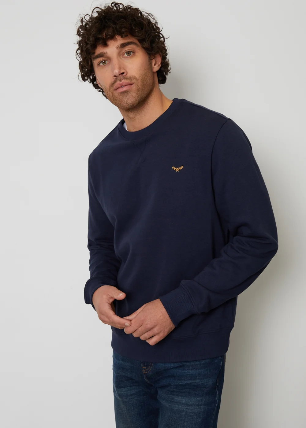 Threadbare Navy Crew Neck Sweatshirt - S Image 1