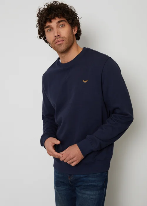 Threadbare Navy Crew Neck Sweatshirt - S Image 1