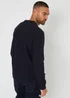 Threadbare Navy Textured Knit Crew Neck Jumper - Small Image 2