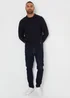Threadbare Navy Textured Knit Crew Neck Jumper - Small Image 4