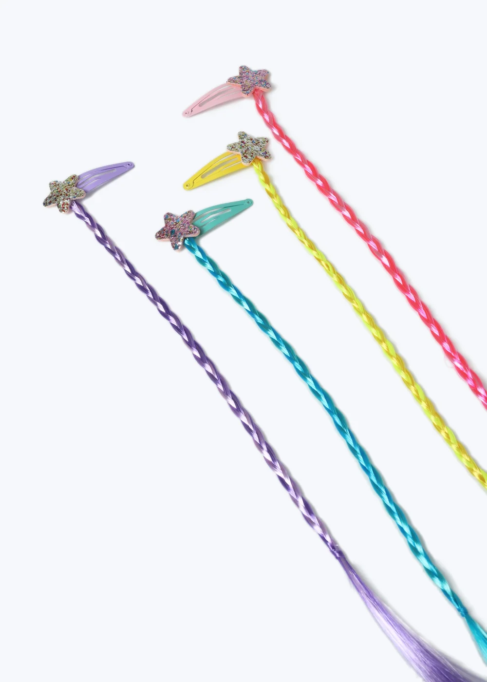 Muse 4 Pack Multicolour Star Fake Hair Clips - One Size Image 2