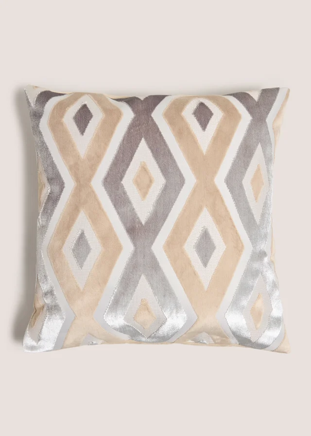 Cut Velvet Diamond Cushion