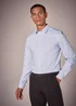 Taylor & Wright Blue Slim Fit Blue Burgundy Stripe Shirt - Small Image 1