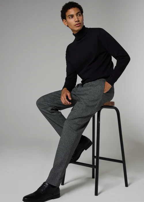 Taylor & Wright Charcoal Puppytooth Trousers - 26 Waist 29 Leg Image 1