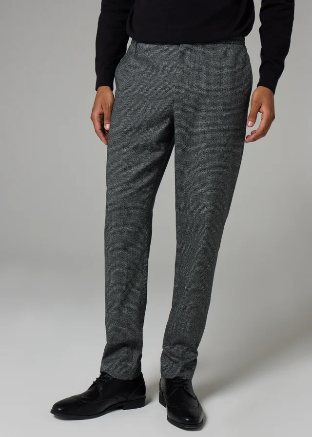 Taylor & Wright Charcoal Puppytooth Trousers