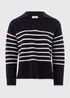 Navy Striped Open Collar Jumper - 3XL Image 4