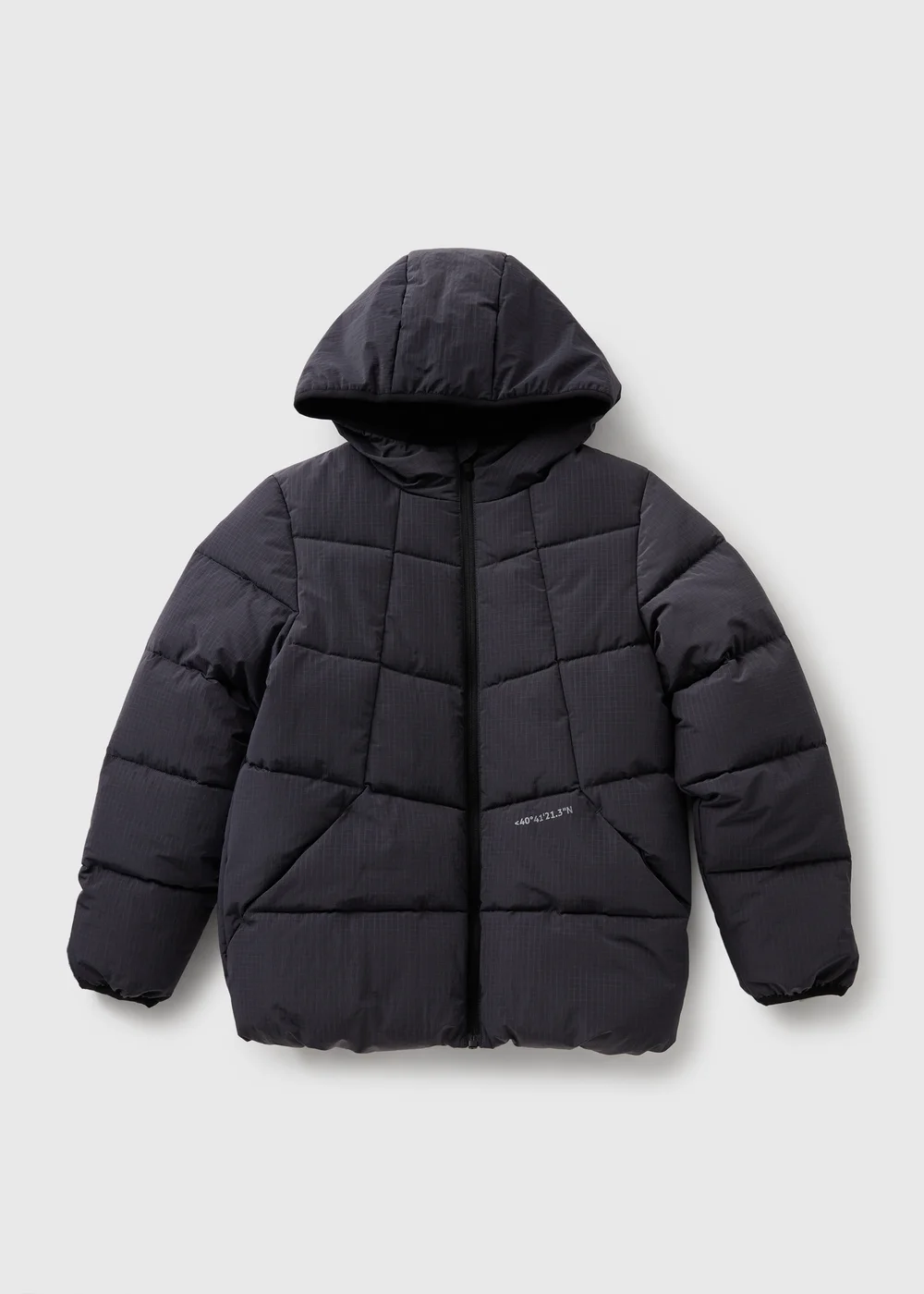 Boys Charcoal Padded Puffer Jacket (7-15yrs) - Age 7 Years Image 1