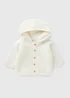 Baby Cream Borg Lined Cardigan (Newborn-23mths) - Up to 1 Month Image 1