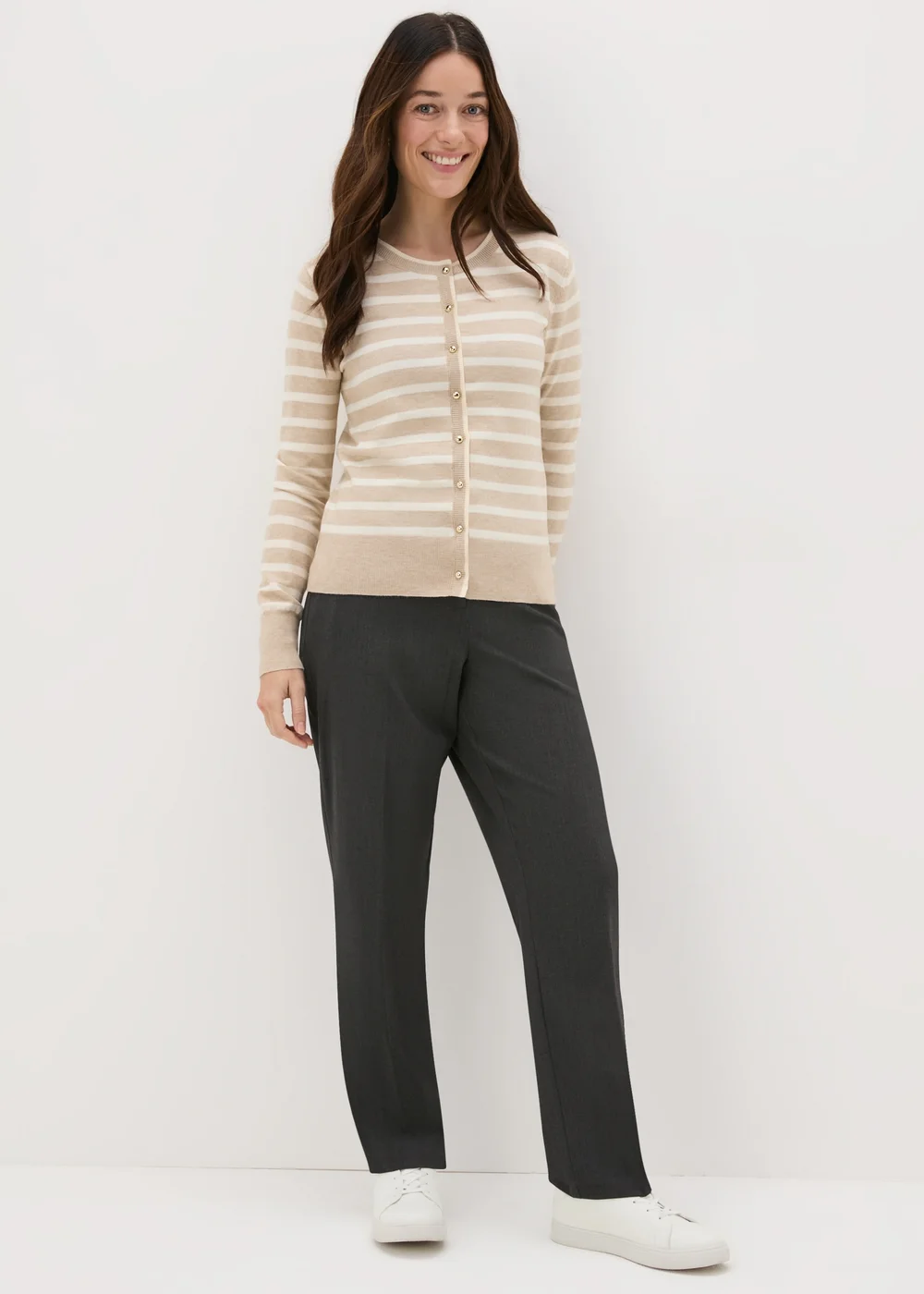 Et Vous Grey Straight Long Leg Trousers. - Size 22 33 leg Image 1