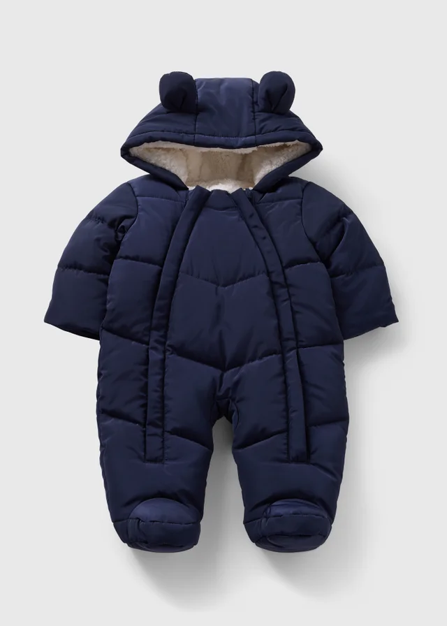 Baby Navy Padded Snowsuit (Newborn-23mths)