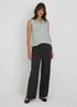 Et Vous Grey Petite Wide Leg Trousers - Size 08 27 leg Image 1