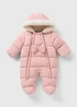 Baby Pink Bow Snowsuit (Newborn-23mths) - Age 0 - 3 Months Image 1
