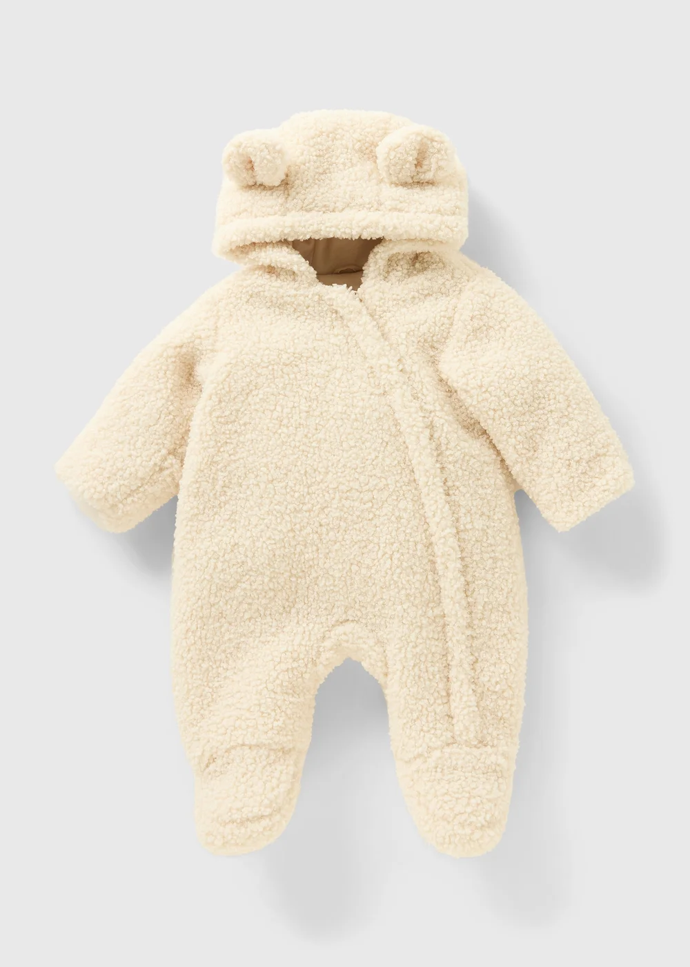 Baby Cream Borg Snowsuit (Newborn-23mths) - Age 12 - 18 Months Image 1