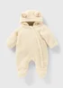 Baby Cream Borg Snowsuit (Newborn-23mths) - Age 12 - 18 Months Image 1