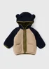 Baby Multicolour Colourblock Borg Jacket (Newborn-23mths) - Up to 1 Month Image 1