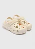 Kids Cream Autumn Badge Clogs (Younger 4/5-Older 5-6) - Size 3 - 4 Image 1