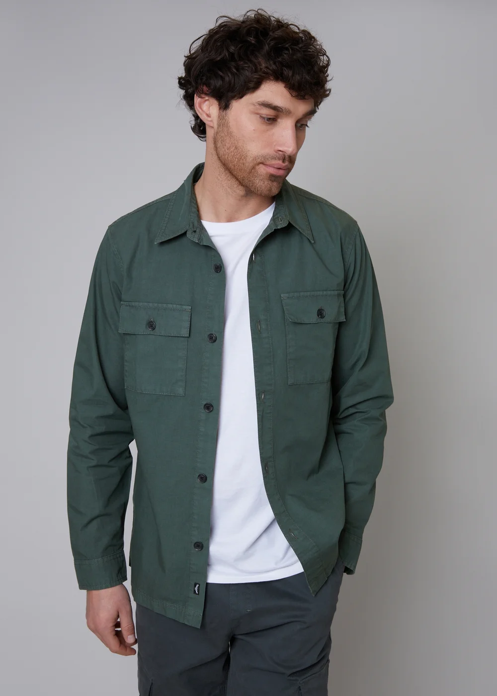 Threadbare Dark Grey Lightweight Cotton Shacket - XL Image 1