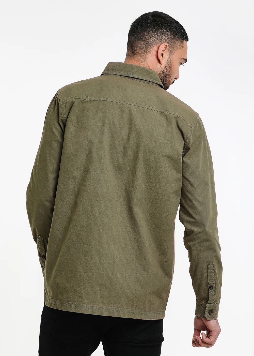 Threadbare Khaki Lightweight Cotton Shacket - S Image 2