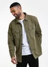 Threadbare Khaki Lightweight Cotton Shacket - S Image 1