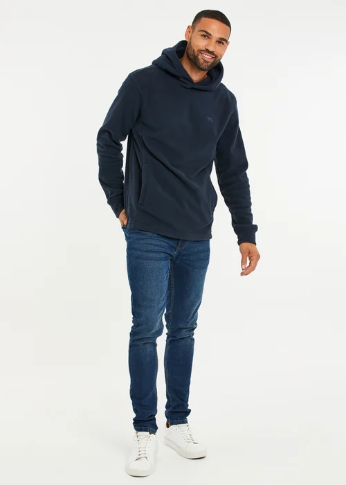 Threadbare Navy Microfleece Overhead Hoodie - XXL Image 4