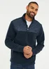 Threadbare Navy Quarter Zip Quilted Fleece Jumper - S Image 1