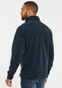 Threadbare Navy Quarter Zip Quilted Fleece Jumper - S Image 2