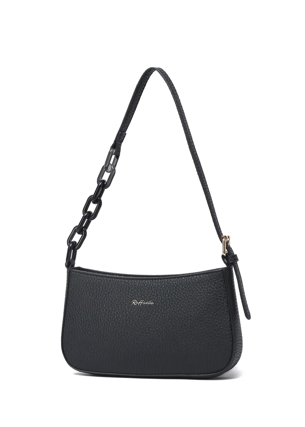 Raffaella Black Chain Saddle Bag - One Size Image 1