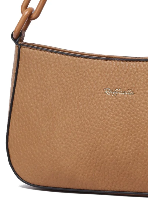 Raffaella Dark Tan Chain Saddle Bag - One Size Image 2