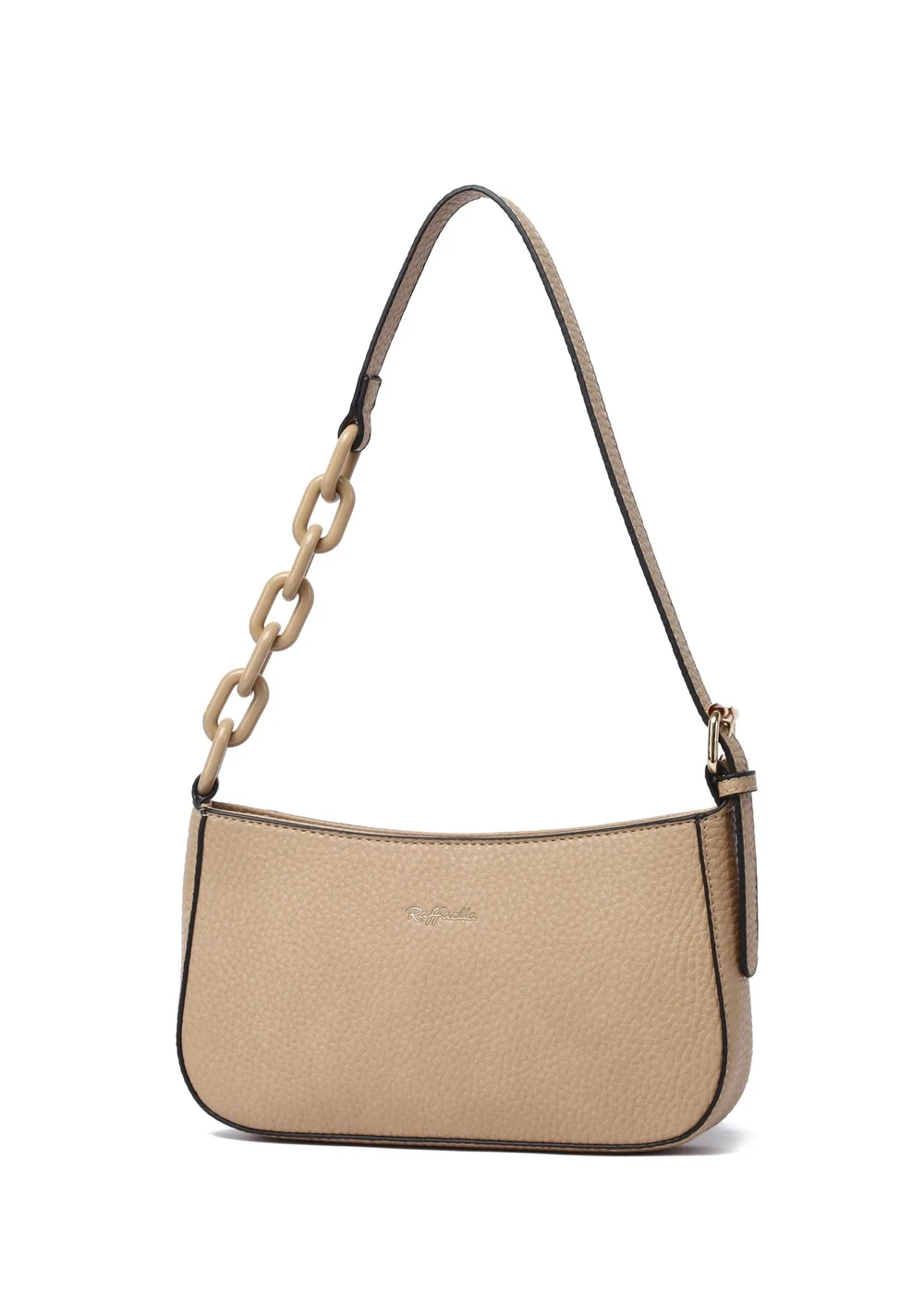 Raffaella Taupe Chain Saddle Bag - One Size Image 1