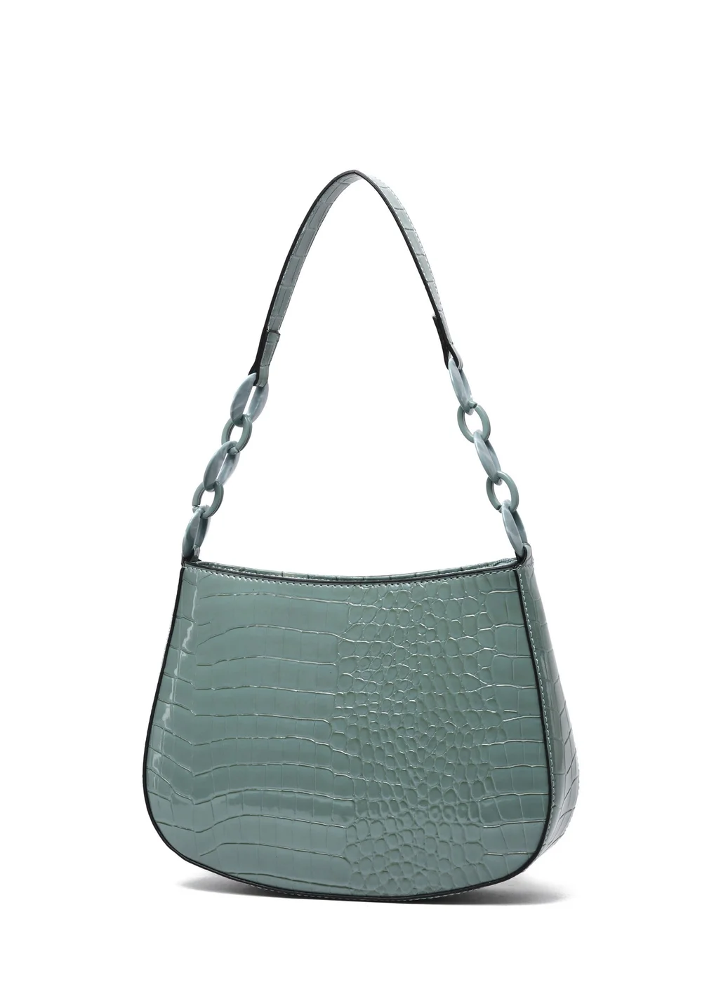 Raffaella Blue Croco Shoulder Bag - One Size Image 1